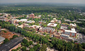Aerial of main campus looking north.