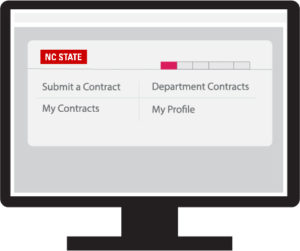 Image of Computer with new contract portal