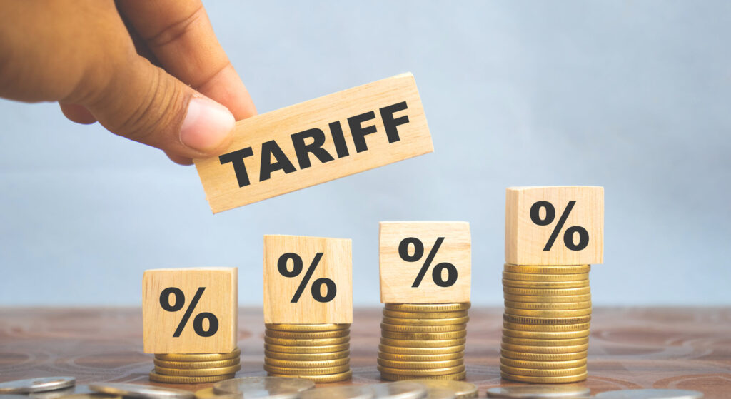 Tariff tax imposed by US government on import and export of goods