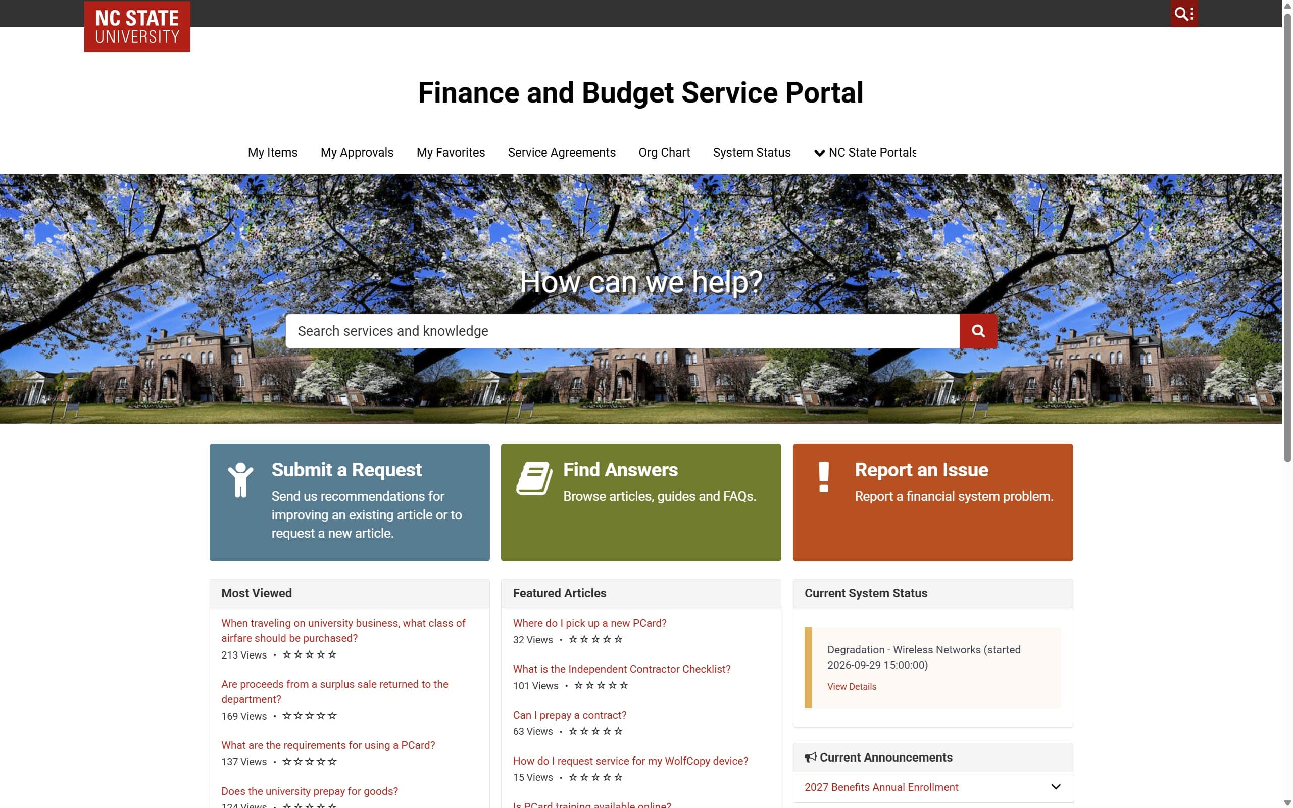 Finance and Budget Service Portal